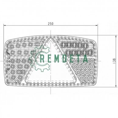 ŽIBINTAS GAL. balt-raud. 53*LED L1815 dešinė